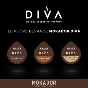 Bevande Solubili e Tè Mokador Diva (Orzo, Ginseng, Gianduia, Cioccolata, Tè Limone)