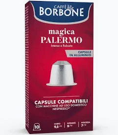100 Capsule Nespresso Alluminio Borbone miscela PALERMO