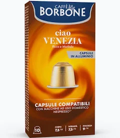100 Capsule Nespresso Alluminio Borbone miscela VENEZIA